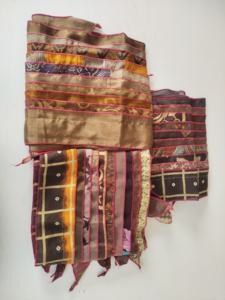 Elegant Reversible Silk Patches <b>Scarf</b> Long Length <b>Neck</b> Wraps with Colorful Stripes Lightweight Soft for Daily Use for Spring - Product Image 2