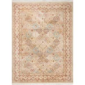 Tapis Aalam Pae-6034 en laine et soie noué à la main, grand format, vert, motif médaillon, rectangulaire, pour couloir, chambre, maison d'adolescents, salons - Product Image 1