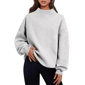 Sudadera clásica de cuello redondo de algodón 100% de ajuste relajado para mujer, ropa informal, tela transpirable, jersey para todas las estaciones, sudaderas - Product Image 6
