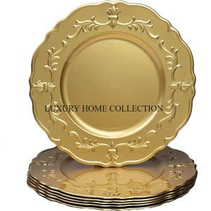 Superventas hecho a mano oro pulido Mesa Decoración Comida cargador plato maravilloso nuevo diseño vajilla comida mostrar plato - Product Image 3