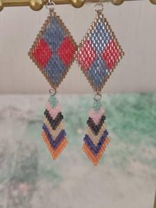 Pendientes de Moda Hechos a Mano con Cuentas de Semillas de Ganchillo, Joyería Artificial Multicolor para Mujer - Product Image 3