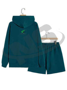 Conjunto de Dos Piezas para Hombre, Sudadera con Capucha y Pantalones Cortos, Felpa Gruesa, Ajuste Holgado, Cintura Elástica, Ropa Deportiva Informal, Precio al por Mayor - Product Image 6