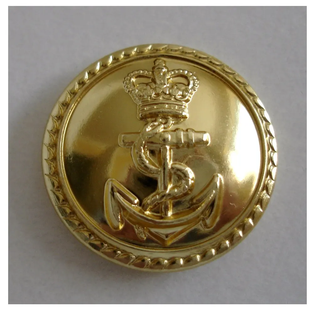 gold anchor brass button 22 mm for coat jacket ODM uniform Snap Buttons Cover for Shirt Brass Custom Logo shank buttons