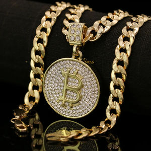 Colgante y dijes de joyería fina totalmente helados por diamantes cultivados en laboratorio de corte brillante redondo en plata de ley 925 - Product Image 1