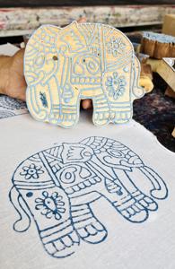 บล็อกพิมพ์ลายช้างไม้สักแกะสลักมือศิลปะพื้นบ้านอินเดีย | ไม้เนื้อแดงอินเดียสิ่งทอพิมพ์ลายอินเดีย - Product Image 5