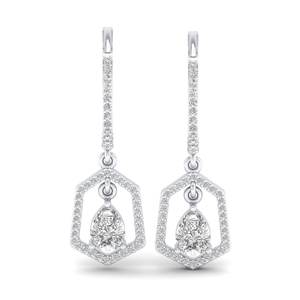 REYES High Quality 925 Sterling Silver CVD HPHT Lab Grown <b>Diamond</b> <b>Dangle</b> Drop <b>Earrings</b> Exquisite 14K White Gold Plated Jewelry - Product Image 2