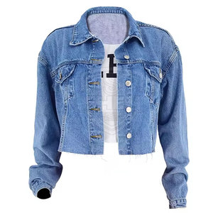 Veste en jean courte pour femmes fabriquée par des professionnels, vente en gros, vêtements décontractés, usage extérieur, veste en jean courte pour femmes - Product Image 1