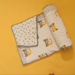 Indian 100 % Premium Mul Cotton Handmade Soft Breathable Anti-Allergenic Light Weight 0-4 Year Baby <b>Quilt</b> 40*60 Inches Size - Product Image 1