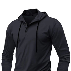 Sudaderas con capucha para deportes al aire libre para hombre, Camiseta ajustada de manga larga con cordón y capucha, sudaderas informales transpirables, camiseta con capucha - Product Image 1