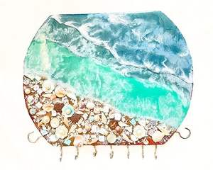 Porta Llaves Decorativo de Madera con Arte en Resina para Decoración del Hogar/Oficina, Llavero Ecológico para Bodas, Cumpleaños, Regreso a Clases - Product Image 3