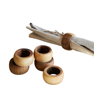 Handmade High Quality Wooden Napkin Rings Modern Design Wood Serviette Holders Stocked Eco-Friendly Wedding Parties Table Decor - Product Image 2