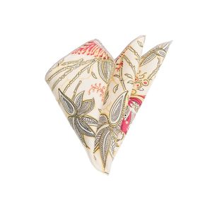 Pañuelo de cuello de bolsillo estampado con patrón de chal blanco y Burdeos beige - Product Image 1