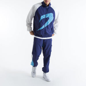 Nouveau personnalisé de haute qualité coupe ample hommes survêtements décontractés quart Zip coupe-vent ensemble court automne genou longueur bloc de couleur - Product Image 3