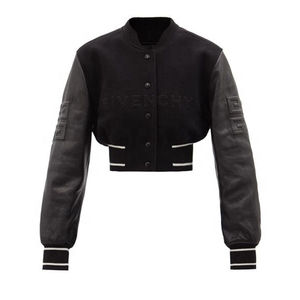 Veste bomber en cuir courte pour femme 2025, style course automobile, broderie en chenille, respirante, imperméable, réversible, tricotée sur mesure - Product Image 4