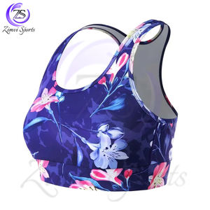 Easy To Wear Eco Friendly Latest Style Sublimation Women Sports <b>Bra</b> Top Sell Custom Floral Print Fitness Supported OEM Gym Wear - Product Image 3