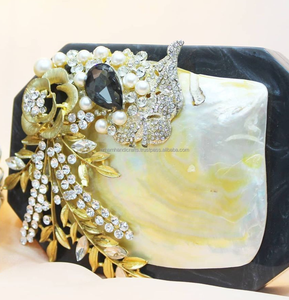 Contemporary Shell Mother of <b>Pearl</b> Clutch <b>Bag</b> LUXURY CRAFTS Best Evening Handbag for Wedding Parties Available Wholesale Price - Product Image 1