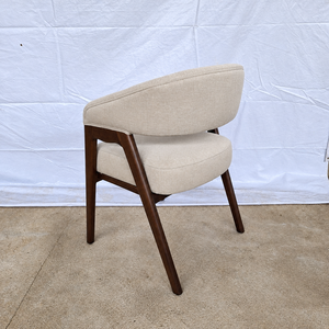 Chaise de salle à manger rembourrée moderne avec pieds en bois, fauteuil d'appoint beige pour salle à manger, hôtel, restaurant - Product Image 4