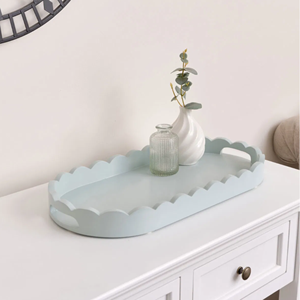 Plateau en laque festonné artisanal élégant, plateau de service rectangulaire bleu pour la décoration de table, vente en gros en provenance du Vietnam - Product Image 6