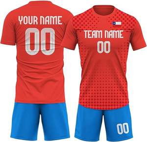 Uniformes de football à sublimation rouge et blanc personnalisés de haute qualité, vente en gros de tailles pour adultes, maillot imprimé partout - Product Image 3