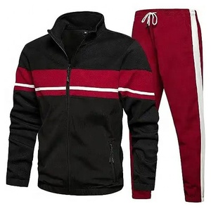 Chándal de nailon personalizado para hombre, conjunto de 2 uds con parte inferior superior para correr, chaqueta con cuello de pie y cremallera completa en blanco, chándal de fútbol para hombre - Product Image 2