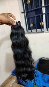 Paquets de cheveux bruts 12a non traités, vente en gros vendeur de cheveux humains vierges à cuticule alignée droits ondulés vierges doublement étirés ondulés - Product Image 3