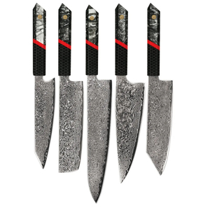 Premium VG10 High Carbon Stainless Steel Ultra <b>Sharp</b> 8" Chef <b>Knife</b> Burned Blue Blade Ebony Wood Handle Razor <b>Sharp</b> <b>Kitchen</b> <b>Knife</b> - Product Image 6