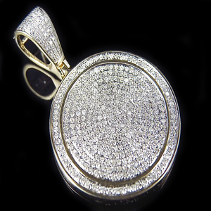 Pendentif en diamant Moissanite Hip Hop en argent S925 entièrement glacé de forme ronde pour hommes - Product Image 1