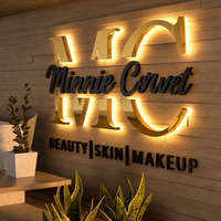 Letrero Comercial 3D Personalizado de Acero Inoxidable con Letras de Canal Retroiluminadas por LED, Letrero con Logotipo Iluminado para Joyería, Hotel, Oficina