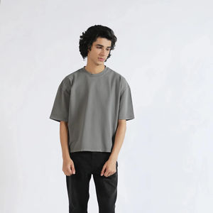 Logo personnalisé lourd 100% coton solide écologique T-shirt surdimensionné pour hommes avec sérigraphie Street Wear - Product Image 1