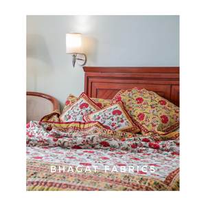 Hand Blocked Boho <b>Floral</b> Cotton Pillow <b>Cover</b> Printed Decorative Hand Block Throw <b>Cushion</b> for Home Hotel Living Room - Product Image 4