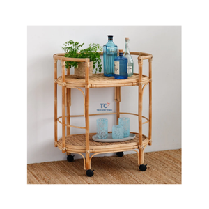 ¡Producto caliente al por mayor! Carrito de Bar de ratán, carrito de comedor de ratán, carrito de servicio para restaurante, mesa auxiliar, proveedor de Vietnam - Product Image 4