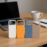 Étui de téléphone portable officiel IP 16 PRO, design à blocs de couleur pure, sans logo, 2-en-6 TPU+PC, antichoc, avec anneau magnétique