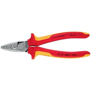 Pince à sertir les extrémités des fils certifiée VDE KNIPEX, longueur totale 180 mm, poignées multi-composants polies, accessoires de gestion des câbles - Product Image 3