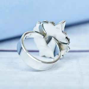 Bague réglable en argent sterling turquoise Golden Hill faite à la main pour femme - Product Image 4