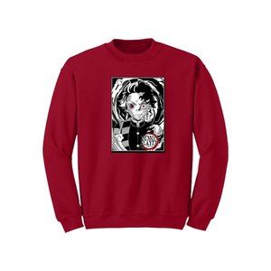 Colección de Anime para mujer, Sudadera con cuello redondo, 100% de algodón, forro polar, invierno, informal, tejido, bolsillos con serigrafía frontal - Product Image 3