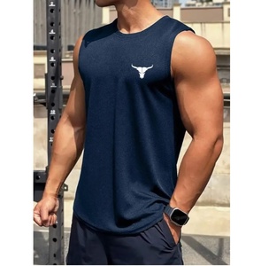 Débardeurs de fitness fonctionnels pour hommes, col rond, bleu marine, débardeurs musclés confortables, chemises de sport pour l'entraînement, l'exercice et les sports - Product Image 4