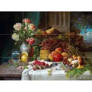 Bodegón otoñal con Boletus Tile Mural 24x18 Baño Pared Backsplash Art - Product Image 1