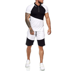 2025 último conjunto de dos piezas informal de verano de algodón de alta calidad para hombres, conjunto de Polo y pantalón corto con logotipo personalizado, conjunto de prendas de vestir exteriores - Product Image 4