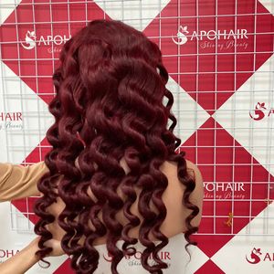 วิกผมลูกไม้แบบเต็มความหนาแน่นของ180% HD แบบหลวมสีดำเป็นลอนสำหรับผู้หญิงผมแท้จากจีนขายส่ง - Product Image 5