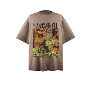 Premium Quality Men Acid Washed Oversized Cotton <b>Tshirt</b> Customized Printing Logo Breathable Comforts Summer T-Shirt - Product Image 3