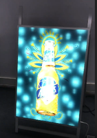 Boîte à lumière LED dynamique ultra-mince à économie d'énergie pour extérieur avec affichage publicitaire animé mural pour menu et signalétique