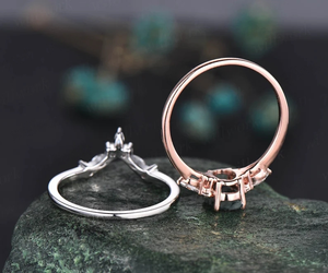 Moss Agate Bridal Band Solid 925 Sterling Silver Fine Jewelry Women <b>Girl</b> Wedding Engagement Anniversary <b>Ring</b> Wholesale - Product Image 4