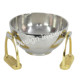 Cuenco de plata grande de Calidad exclusiva, estribo de caballo, tendencia elegante, enfriador de vino de champán de aluminio fundido, cuenco decorativo para hoteles - Product Image 1