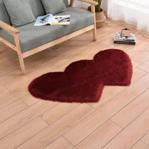 Tapis personnalisé en laine de soie douce et moelleuse de 5-6 mm, en forme de cœur, pour chambre à coucher, chambre d'enfant, style bohème, tufté, cadeau romantique, décoration intérieure - Product Image 5