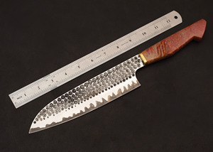 MORTAL SAGA-Cuchillo de chef hecho a mano de 13 pulgadas, hoja de acero damasco, mango de resina epoxi, 440 C, 3 años de garantía, supervivencia para acampar, incluye - Product Image 2