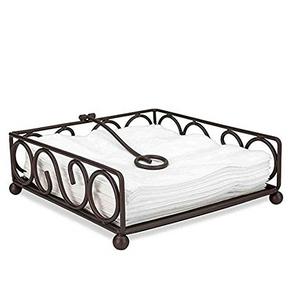 Servilletero de metal floral Soporte de tejido con patrón de flores Vintage para mesa elegante - Product Image 5