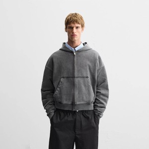<b>Men</b> Streetwear Acid Wash Hoodies New Fashionable Street Wear <b>Thermal</b> <b>Men</b> Comfortable Breathable Acid Wash Zipper hoodies - Product Image 6
