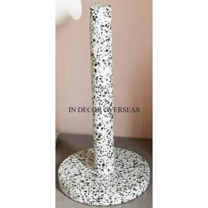 Porte-serviettes en papier à texture martelée polie argentée de qualité supérieure avec créateur floral de couleur noire - Product Image 6