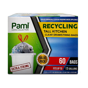 Sacs poubelles à cordon PAMI, prix usine, qualité supérieure, vente en gros, expédition en vrac prête à l'emploi - Product Image 1