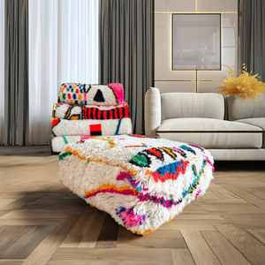 Puf de algodón marroquí moderno, decoración elegante y cómoda para el hogar para bodas - Product Image 2
